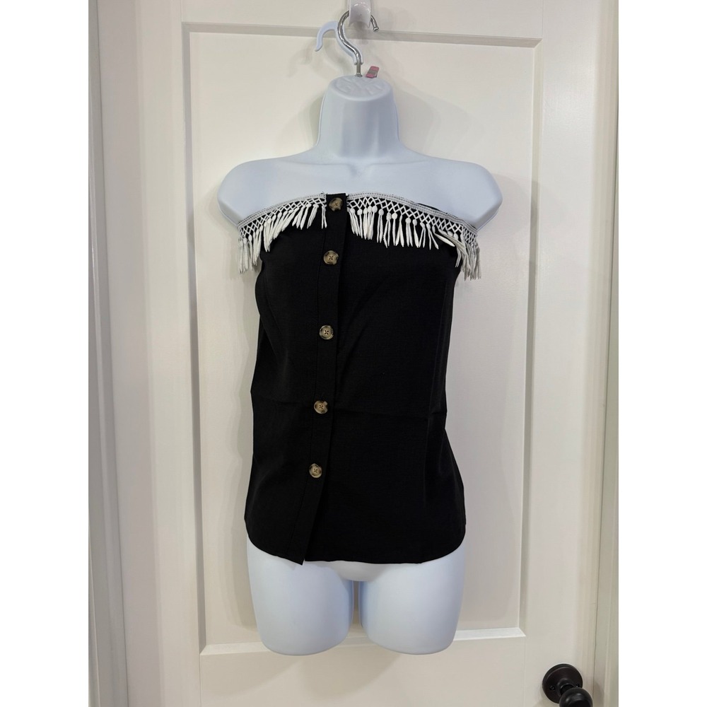 Black ninexis size‎ large button down tube top